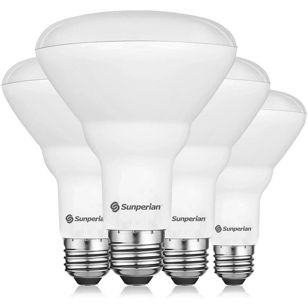 Sunperian BR30 LED Flood Light Bulbs 8.5W (65W Equivalent) 800LM Dimmable E26 Base 4-Pack SP34016-4PK